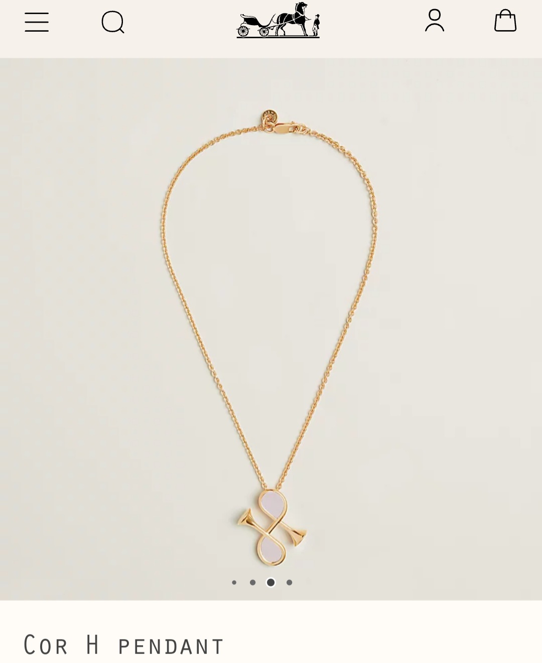 Hermes Cor H pendant necklace