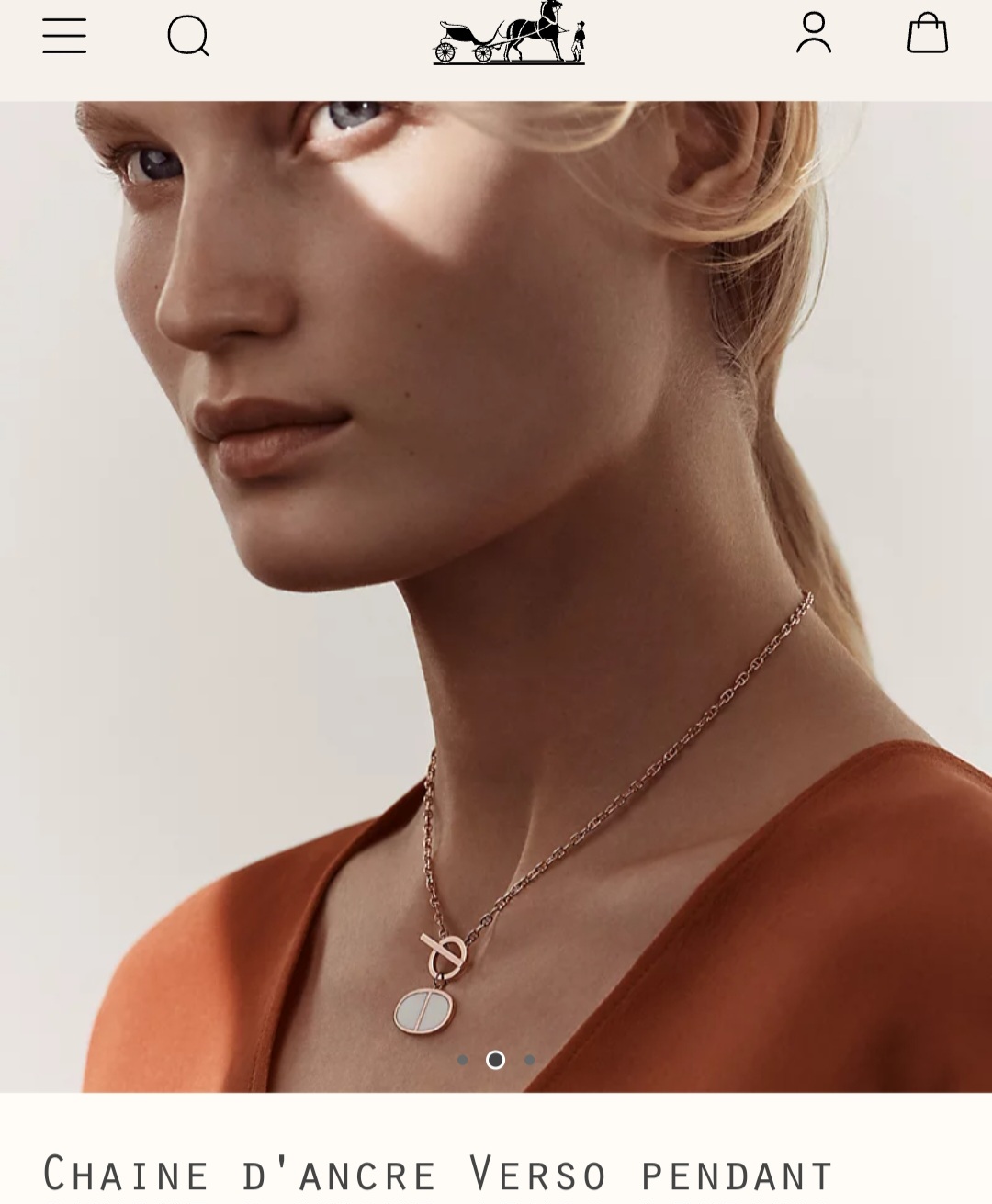 Hermes Chaine d’ancre Verso pendant necklace