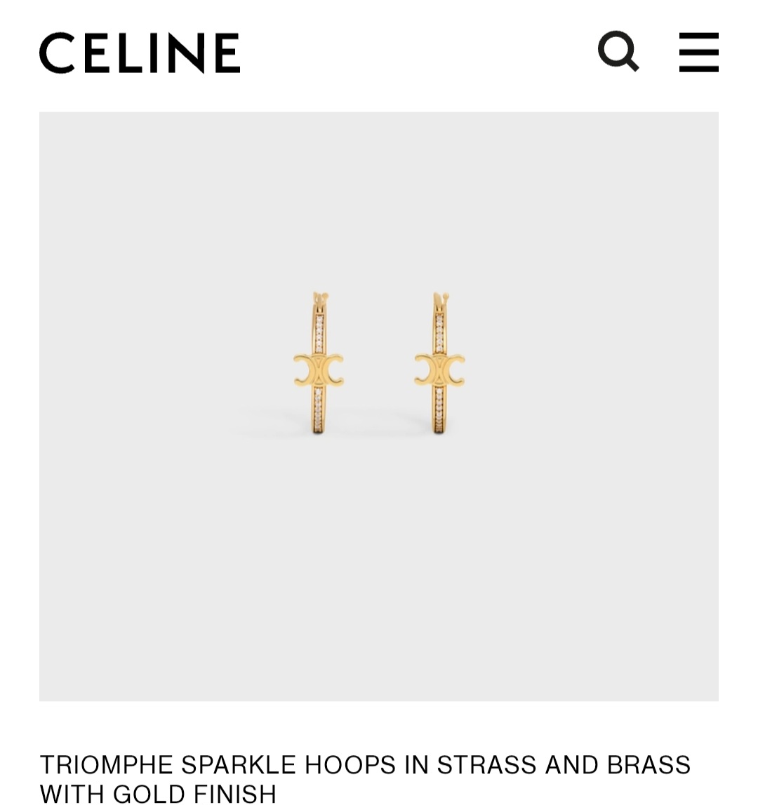 Celine Triomphe Sparkle Hoops earrings