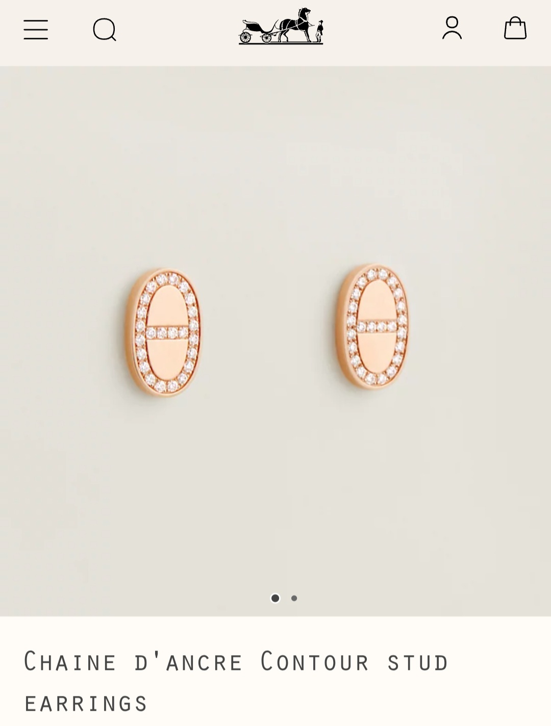 Hermes Chaine d’ancre Contour stud earrings