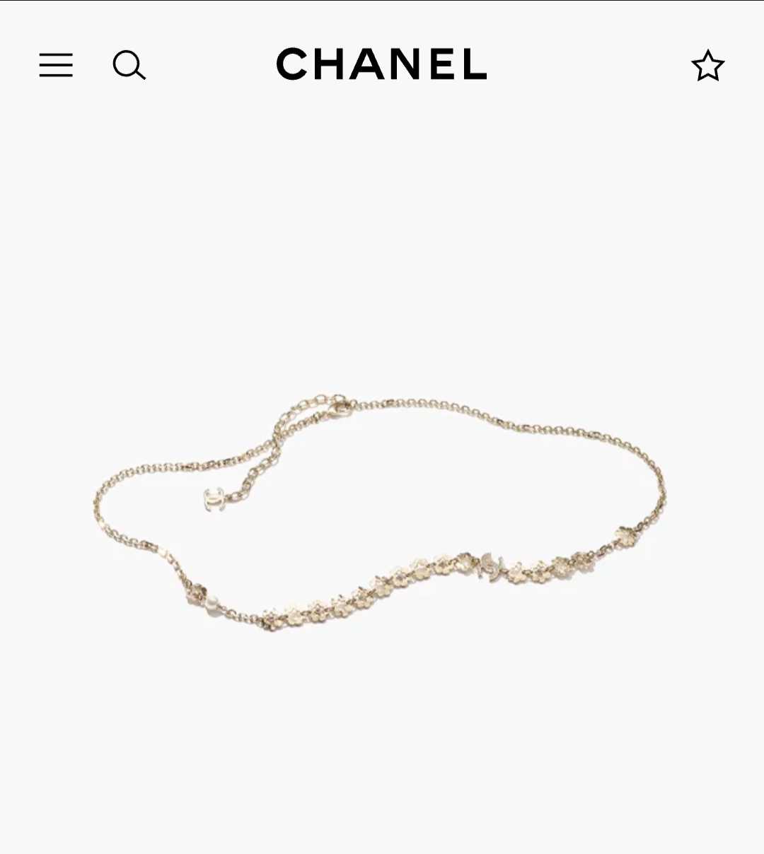 Chanel long necklace chain belt