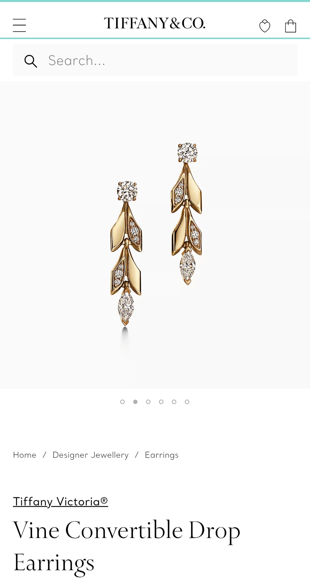 Tiffany & Co Vine Convertible Drop Earrings