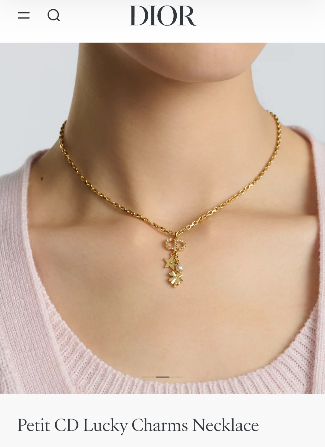 Dior Petit CD Lucky Charms Necklace