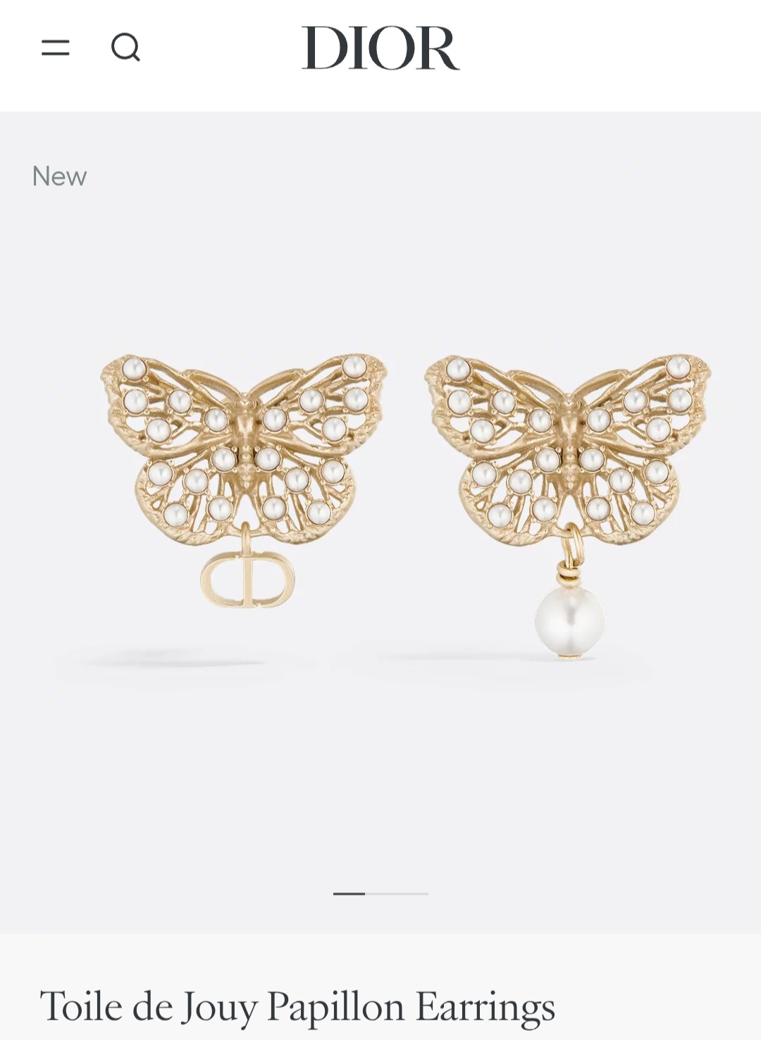 Dior Toile de Jouy Papillon Earrings