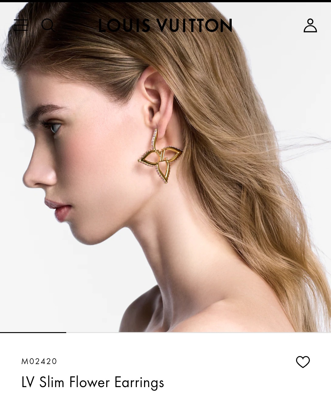 LV Slim Flower Earrings